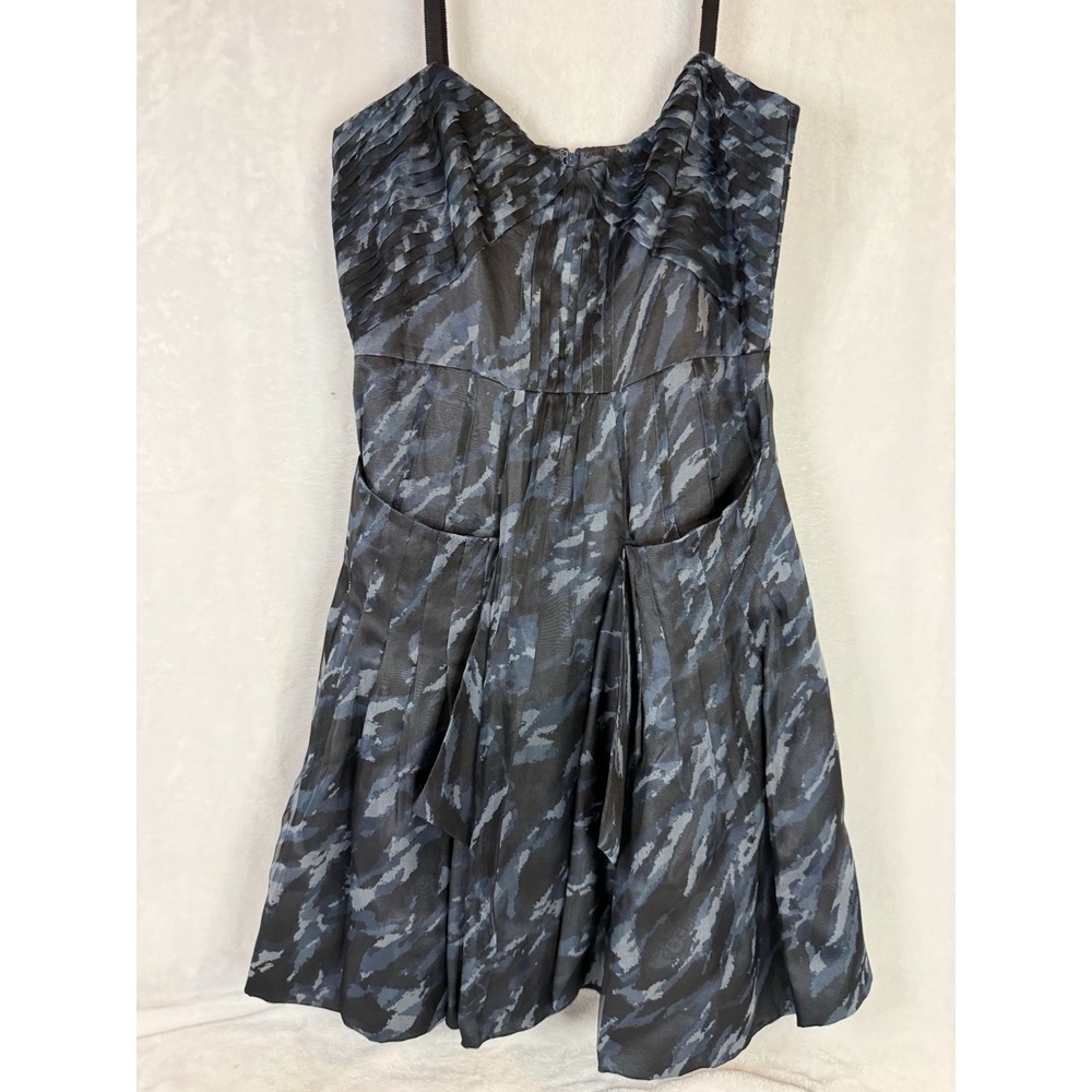 BCBGMaxAzria Womens Silk Corset Short Cocktail Dress Blue Gray Sleeveless size 2